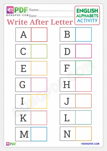 Write After English Alphabets