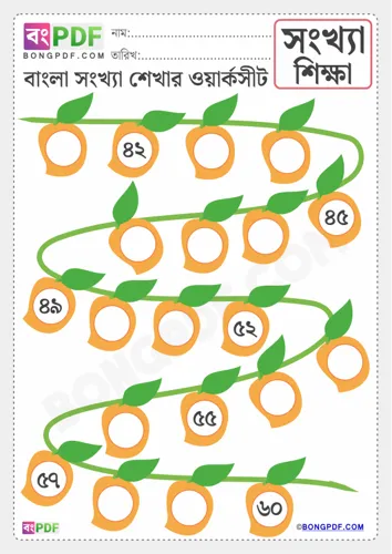 Free Learn Write Missing Number Bengali Worksheet Download